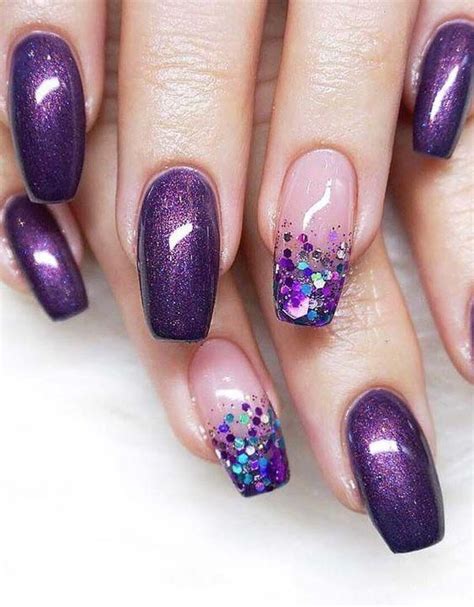 Get this beautiful purple nail manicure at home Nail Art Designs, Purple Nail Designs, Winter ...