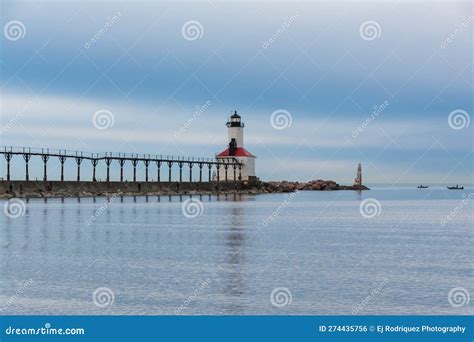 Michigan City Lighthouse stock photo. Image of idyllic - 274435756