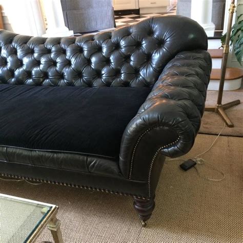 Ultra Sumptuous Ralph Lauren Tufted Black Leather Sofa at 1stDibs ...