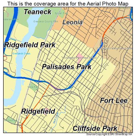 Aerial Photography Map of Palisades Park, NJ New Jersey