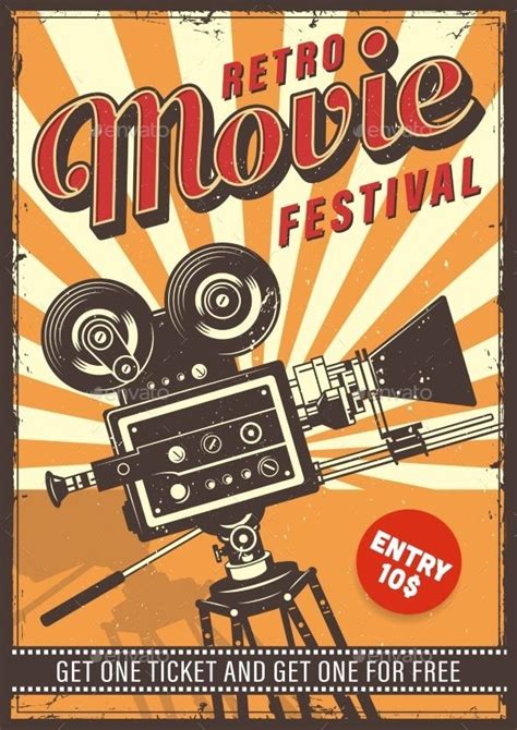 Cinema Vintage Poster | Retro poster, Vintage poster design, Poster vintage retro