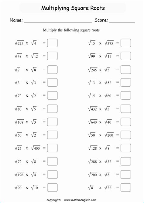 50 Estimating Square Root Worksheet