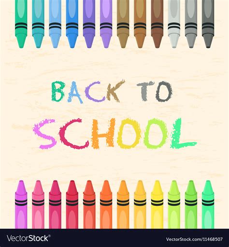 Crayons set back to school Royalty Free Vector Image