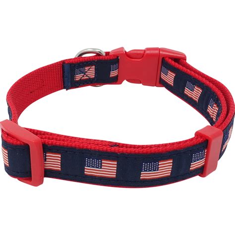 American Flag Dog Collar - Nauticollar - Adjustable Red, White & Blue