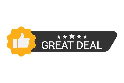 Great deal label with five stars and thumbs up 16271601 Vector Art at ...