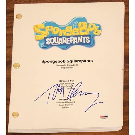 Tom Kenny Signed "Spongebob Squarepants" Full Episode Script (PSA COA) | Pristine Auction