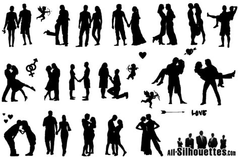 Download free Romantic Love Couple Silhouette Vector Free PSD file | FreeImages