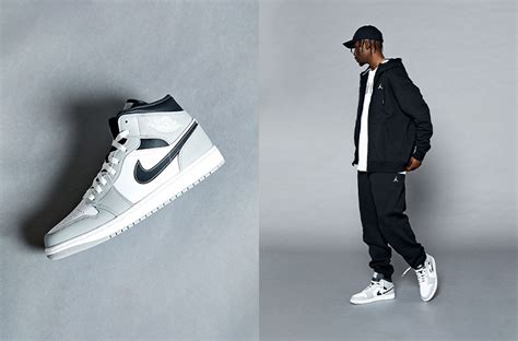 【送料込】 Nike Aj1 Mid Light SmokeGrey Black-White kids-nurie.com