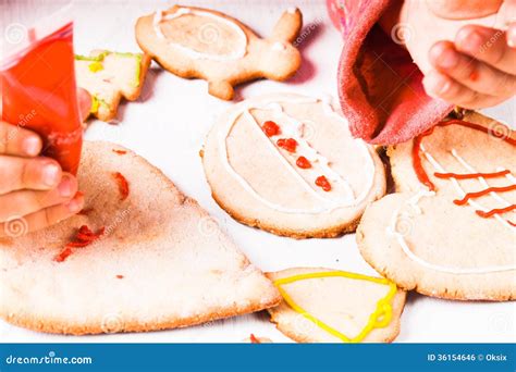 Draw on Gingerbread Cookies Stock Photo - Image of decoration, gingerbread: 36154646