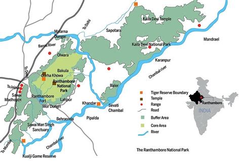 Map Of Ranthambore National Park - Islands With Names