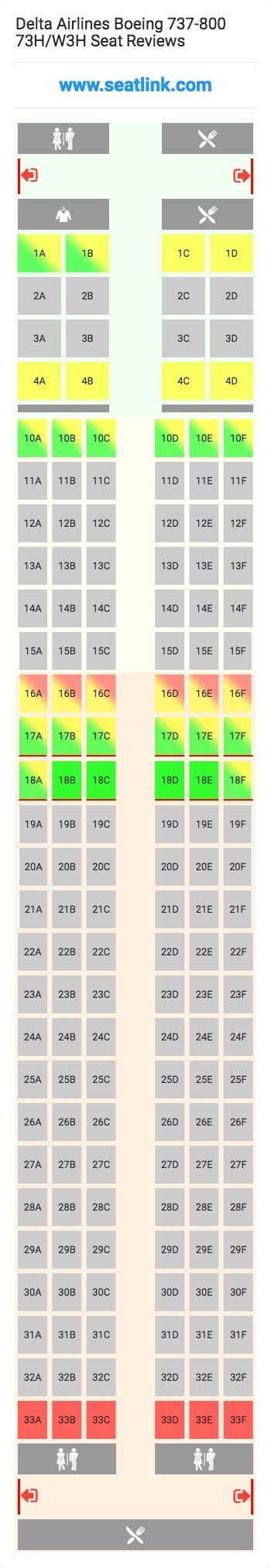 Delta Airlines Boeing 737-800 73H/W3H (73H) Seat Map | Alaska airlines ...