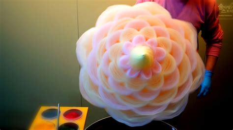 Cotton Candy Making Biggest Flower Art. - YouTube