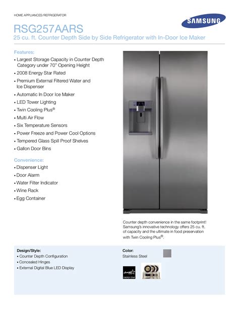 Owners Manual For Samsung Refrigerator