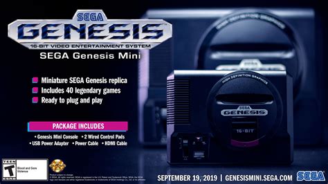 Sega Genesis Mini - Retro Game System Console with Classic Sonic Games ...