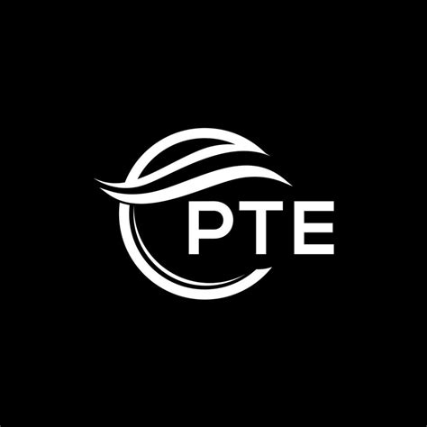 PTE letter logo design on black background. PTE creative circle logo. PTE initials letter logo ...