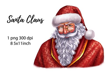 Santa Claus in glasses clipart.