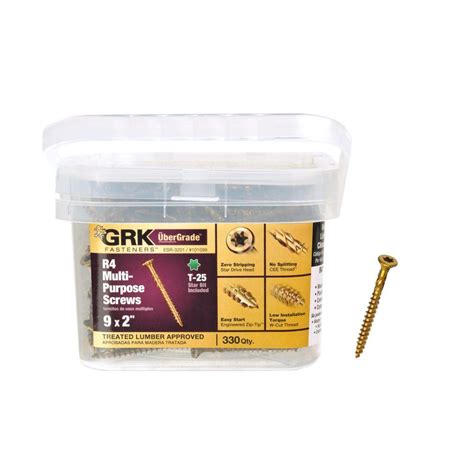 GRK Fasteners #9 x 2 in. Star Drive Bugle Head R4 Multi-Purpose Wood ...