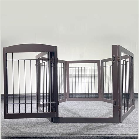 6 Pcs Folding Fence For Pet Dog Safety Gate With Door - Buy Wooden ...