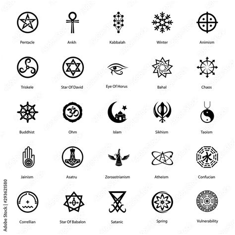 Magical Symbol Glyph Icons Pack Stock Illustration | Adobe Stock