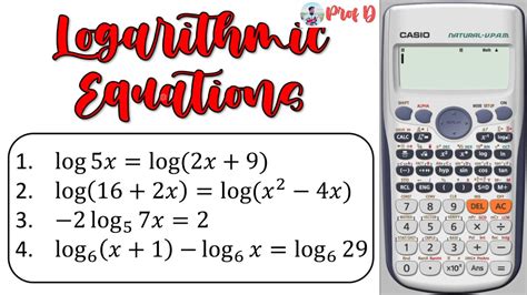 Solving Logarithmic Equations | Calculator Techniques | General Mathematics | Grade 11 - YouTube