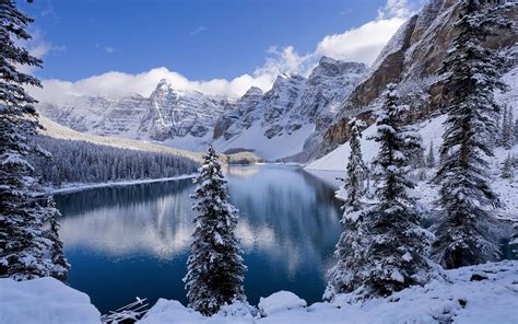 nature, Winter, Snow, Moraine Lake Wallpapers HD / Desktop and Mobile Backgrounds