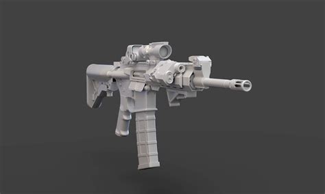 Low Poly Rifle With Parts - 3D Model by samsimsom