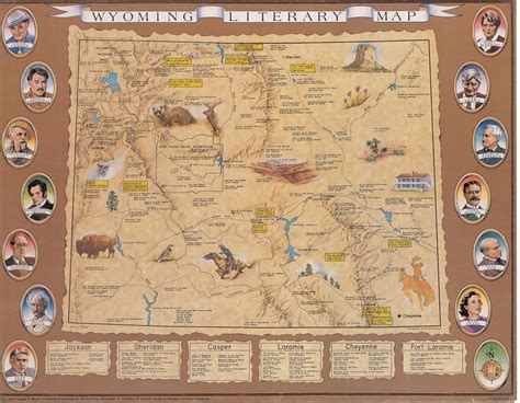 Literary Map of Wyoming (1984) : wyoming