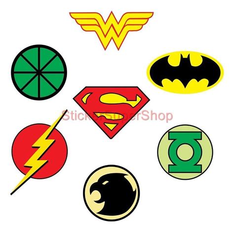 JUSTICE LEAGUE LOGOS Decal Removable WALL STICKER Home Decor Art ...