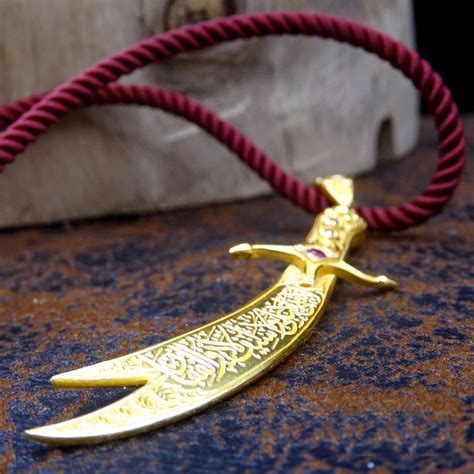 Handmade Gold Plated 925 Sterling Silver Zulfiqar Necklace | Etsy