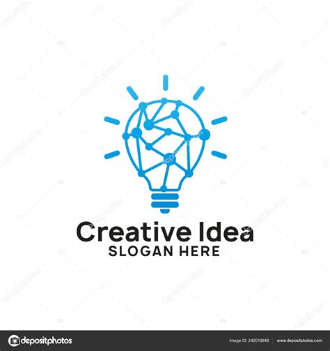 Creative Idea Logo Design Template Digital Connect Bulb Icon Symbol ...