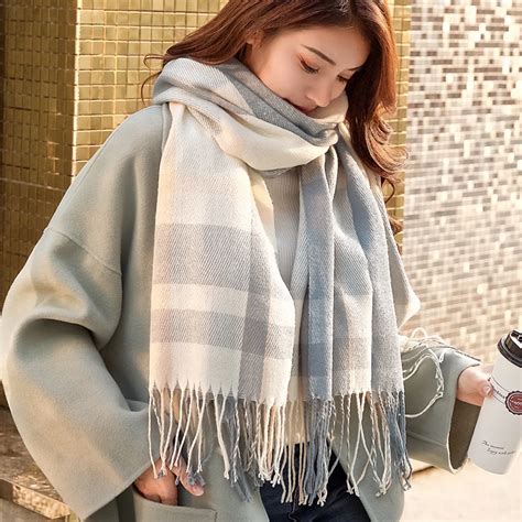 VEITHDIA 2019 Autumn Winter Female Wool Plaid Scarf Women Cashmere ...