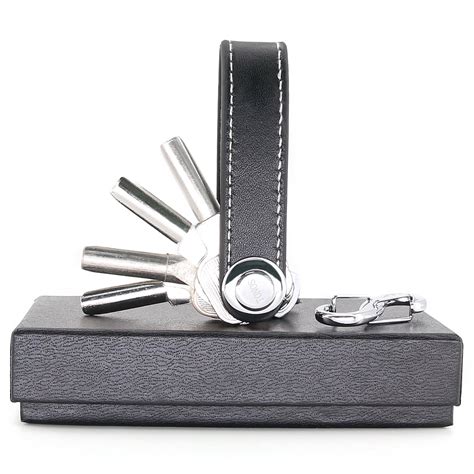 Compact Key Chain Organizer With Leather Strap, Smart Key Ring Holds 8 Keys and Tools, Perfect ...