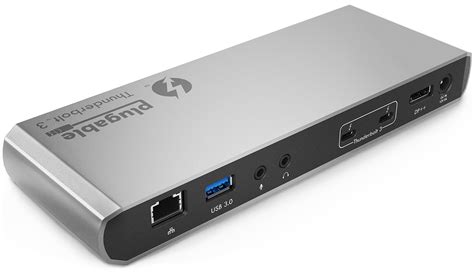 Plugable Thunderbolt 3 Docking Station TBT3-UD1-83 vs HP Thunderbolt Dock 120W G2 2018 - Slant