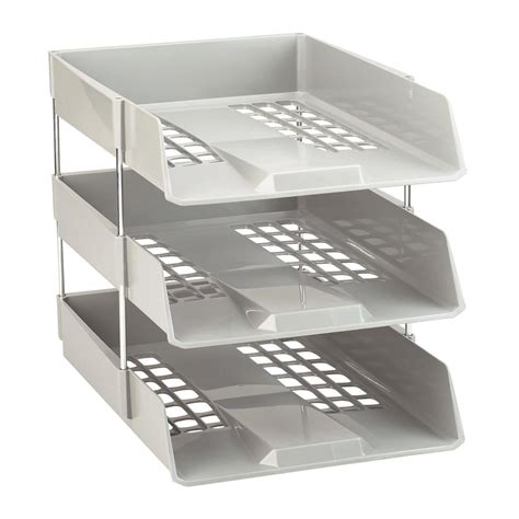 Avery Basics Letter Tray Stackable Versatile A4 Foolscap Light Grey Ref 1132LGRY - E B Erskine