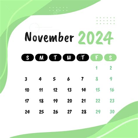 November 2024 Minimalist Monthly Calendar Vector, November 2024 Calendar, November 2024 ...