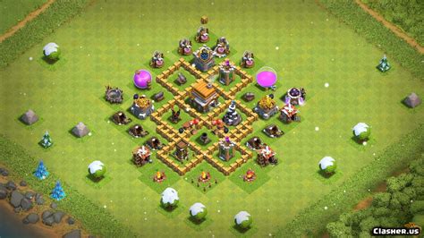 [Town Hall 5] TH5 War/Trophy Base v4 [With Link] [11-2019] - Trophy Base - Clash of Clans ...