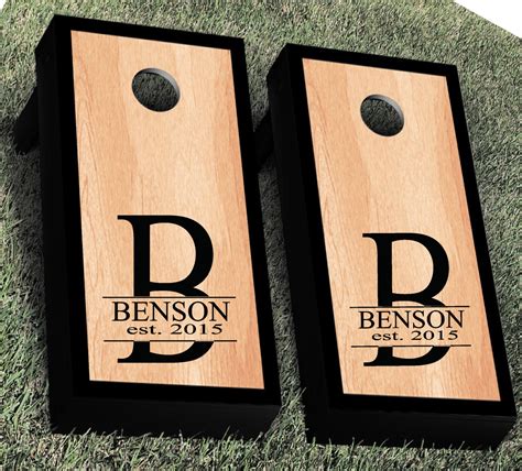 Monogram Cornhole Decal Set of 2 Personalized CornHole