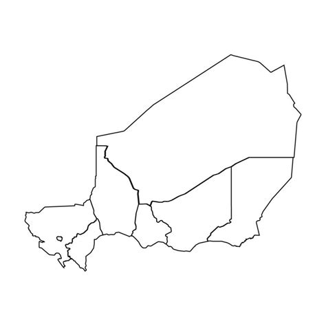 Outline Sketch Map of Niger With States and Cities 25843966 Vector Art at Vecteezy