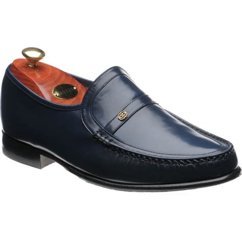 Barker shoes | Barker Moccasin Collection | Jefferson rubber-soled loafers in Navy Kid at ...