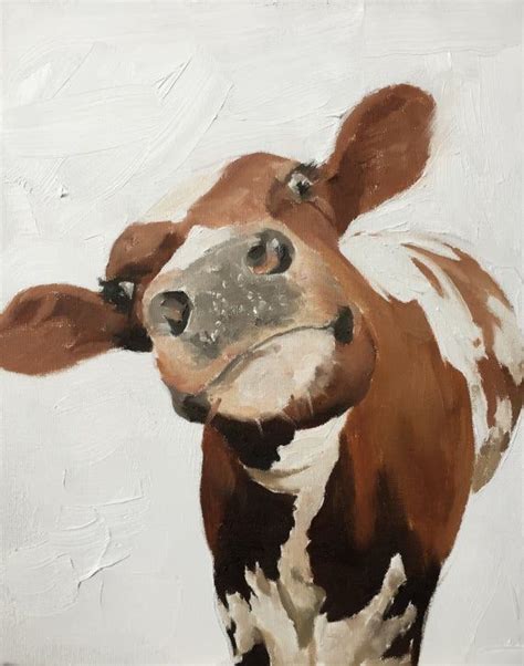 Cow Painting Cow Art PRINT of a Cow Oil Painting Holstein Cow - cow lover gift - farmhouse decor ...