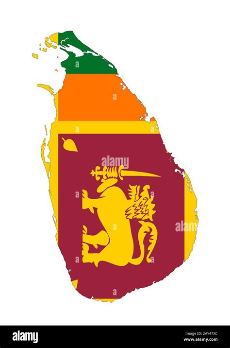 sri lanka flag map Stock Photo - Alamy