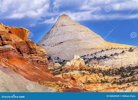 Capitol Dome Sandstone Mountain Capitol Reef National Park Utah Stock ...