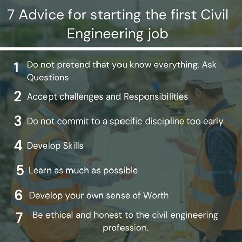 7 Advice for starting the first Civil Engineering job