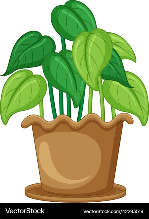 Plant in a pot in cartoon Royalty Free Vector Image