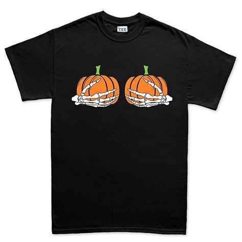 Mens Halloween Pumpkin Boobs Funny Scary T Shirt (Tee) T Shirt Male Hipster Tops 2018 Fashion ...