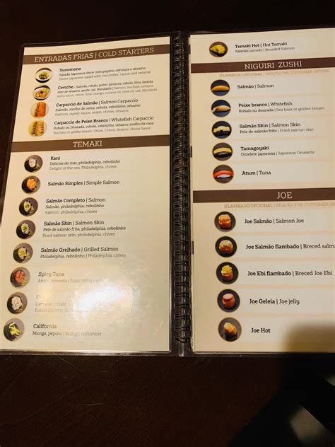 Menu at Tamashi Sushi restaurant, Albufeira