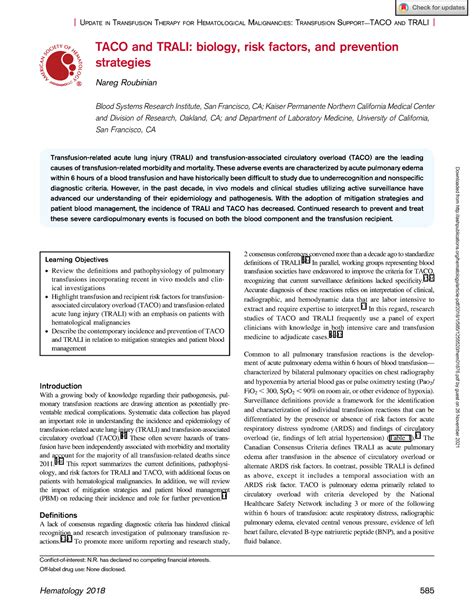 TACO and Trali biology, risk factors, and prevention strategies - | U PDATE IN TRANSFUSION ...