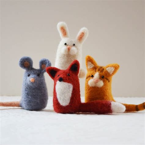 2 needle felting animal kits wool DIY complete by TCMfeltDesigns