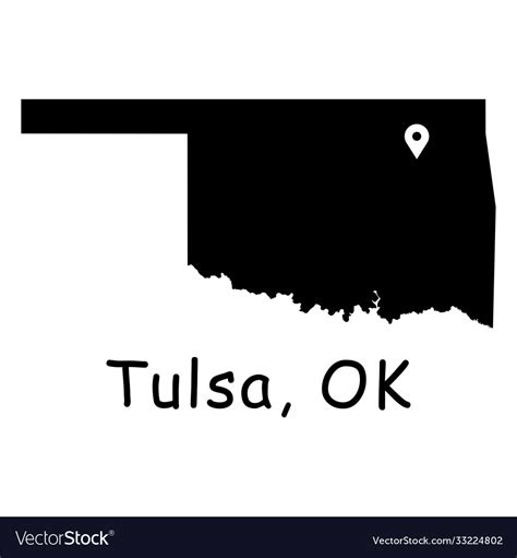 1314 tulsa ok on oklahoma state map Royalty Free Vector