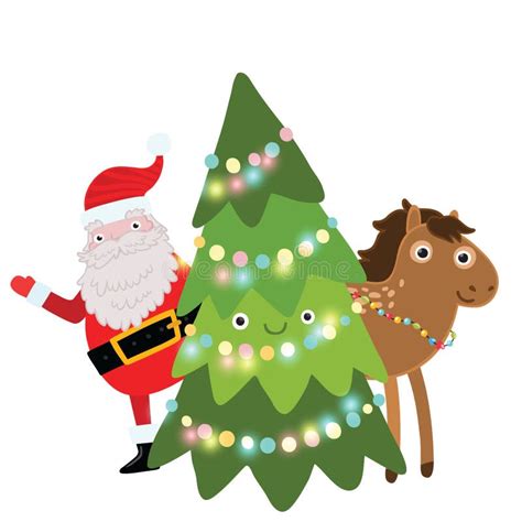 Christmas Horse. Holiday Illustration Stock Vector - Illustration of ...